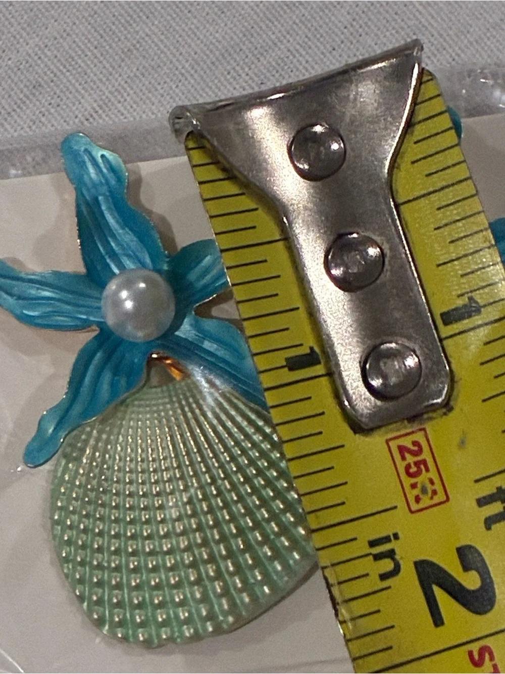 Blue Starfish & Green Shell Drop Earrings